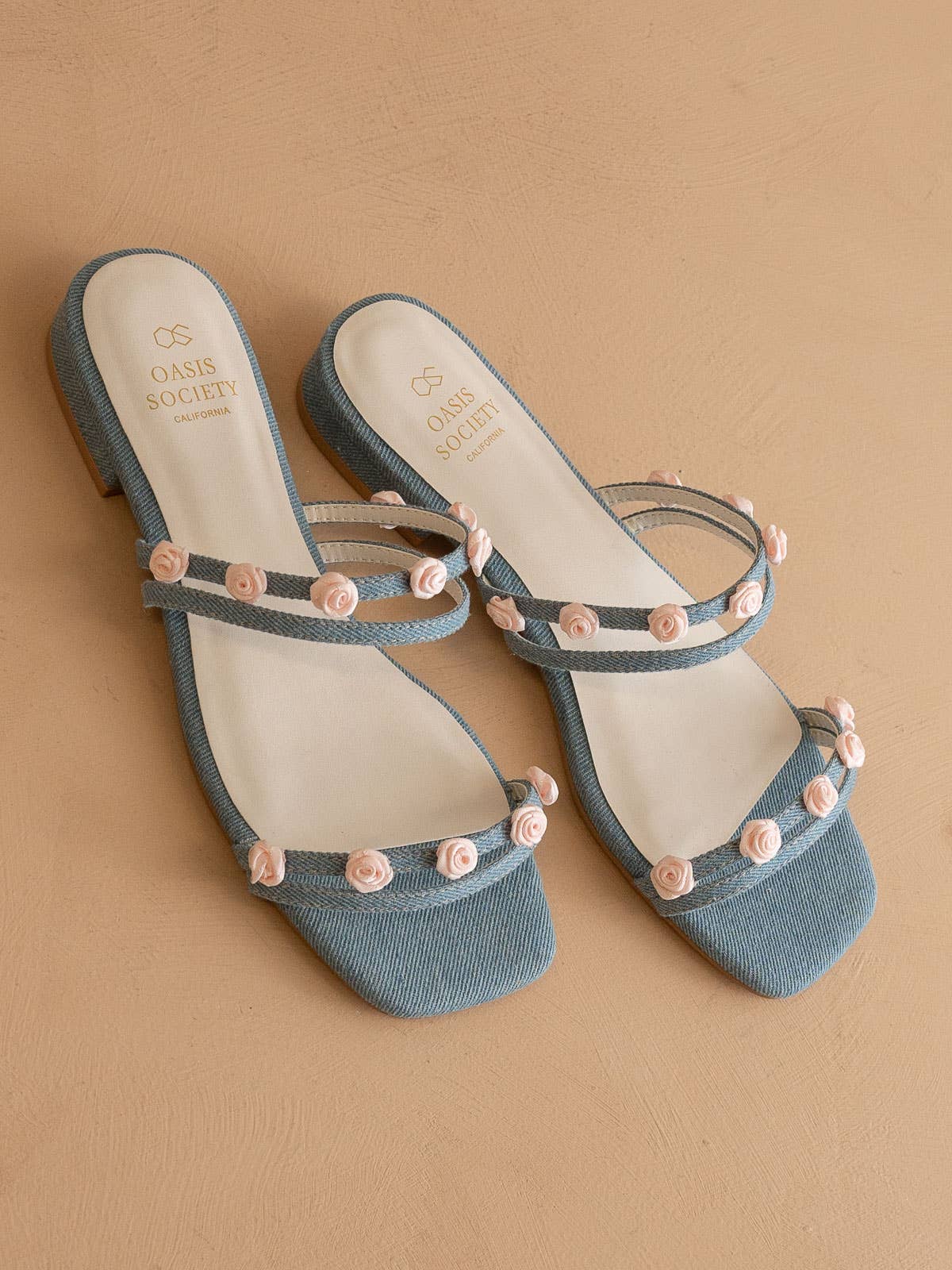 The Rosanna Denim | Rosette Detailed Flats
